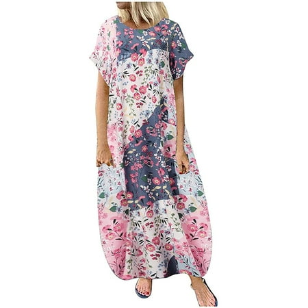 Wedding Guest Dresses for Women Summer Dress Women s Summer Dress Sexy Baggy Slim O Neck Short Sleeve Printed Dress Sundresses for Women Maxi Dress Savings Clearance Deals Pink L
Wedding Guest Dresses for Women Summer Dress Women s Summer Dress Sexy Baggy Slim O Neck Short Sleeve Printed Dress Sundresses for Women Maxi Dress Savings Clearance Deals Pink L