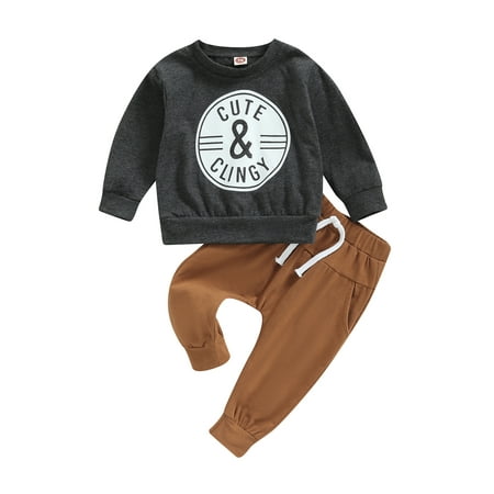 Xkwyshop Toddler Baby Boys Spring Clothes Set Letter Symbol Print Long Sleeve Sweatshirt Solid Color Trousers Outfits 6-12 Months
Xkwyshop Toddler Baby Boys Spring Clothes Set Letter Symbol Print Long Sleeve Sweatshirt Solid Color Trousers Outfits 6-12 Months
