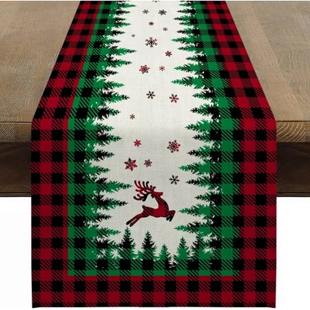 Hot Sale Red Buffalo Plaid Rectangle Table Runner Christmas Tree Elk Table Runner for Kitchen Restaurant Party Decoration
Hot Sale Red Buffalo Plaid Rectangle Table Runner Christmas Tree Elk Table Runner for Kitchen Restaurant Party Decoration