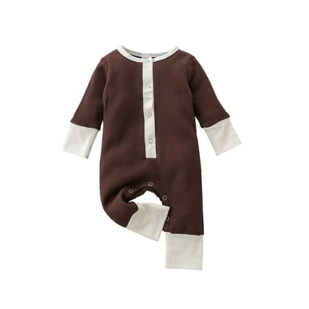 Sunisery Kids Infant Girls Boys Jumpsuit Baby Casual Long Sleeve Round Neck Romper Coffee 12-18 Months
Sunisery Kids Infant Girls Boys Jumpsuit Baby Casual Long Sleeve Round Neck Romper Coffee 12-18 Months