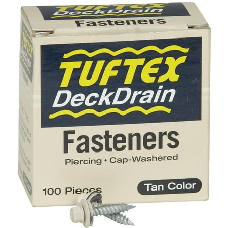 1PK Tuftex 1 In. DeckDrain Galvanized Tan Fasteners (100 Ct.)