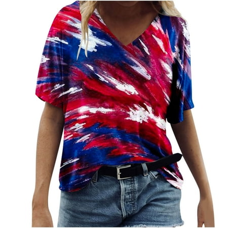 Independence Day Printed Tops for Women Short Sleeve V-Neck Summer Dressy Casual T-Shirts Loose Workout Blouses Tees
Independence Day Printed Tops for Women Short Sleeve V-Neck Summer Dressy Casual T-Shirts Loose Workout Blouses Tees