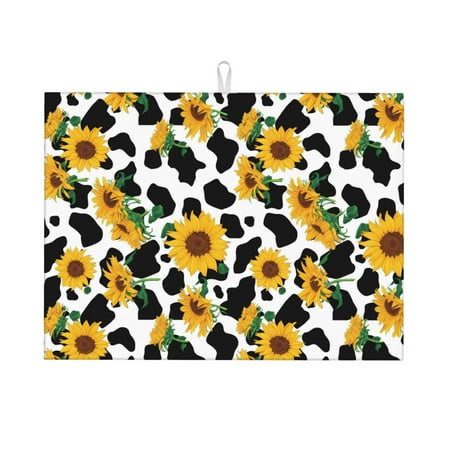 Adobk Cute Cow Print Sunflower A Dish Drying Mat for Kitchen Counter Absorbent Microfiber Drying Pad Reusable Washable Large 18 x24
Adobk Cute Cow Print Sunflower A Dish Drying Mat for Kitchen Counter Absorbent Microfiber Drying Pad Reusable Washable Large 18 x24