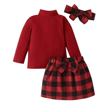 Kid Toddler Girl Outfits Cute Baby Clothing Sets Winter Long Sleeve Ribbed Tops Bowknot Skirt With Headband 3Pcs Lovely Playwear Suits Red 2-3 Years
Kid Toddler Girl Outfits Cute Baby Clothing Sets Winter Long Sleeve Ribbed Tops Bowknot Skirt With Headband 3Pcs Lovely Playwear Suits Red 2-3 Years