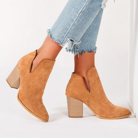 Women s Fashion Booties Square High Heels Pointed Short-Tube Boot Ladies Shoes 
Women s Fashion Booties Square High Heels Pointed Short-Tube Boot Ladies Shoes