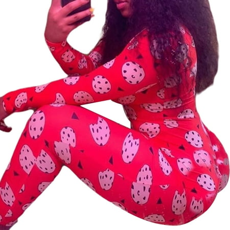 Women s Long-Sleeved Homewear Open Crotch One-Piece Pajamas V-Neck Cartoon Printed Jumpsuit For Fall And Winter
Women s Long-Sleeved Homewear Open Crotch One-Piece Pajamas V-Neck Cartoon Printed Jumpsuit For Fall And Winter