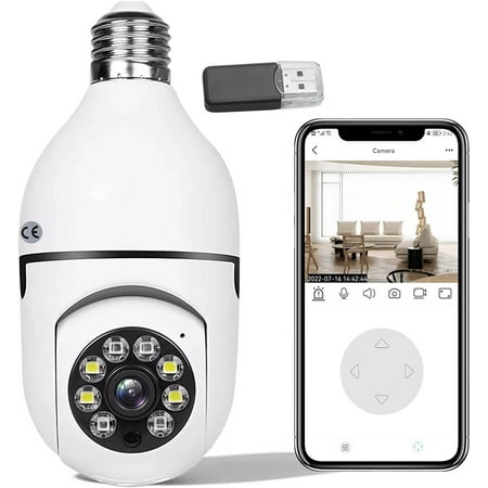MORESEC Light Bulb Security Camera for Home Security Outside Wireless WiFi Light Bulb 1080P Dome Surveillance Cameras 360° View Full-Color Night Vision Motion Detection Night Vision 2.4GHz Cameras
MORESEC Light Bulb Security Camera for Home Security Outside Wireless WiFi Light Bulb 1080P Dome Surveillance Cameras 360° View Full-Color Night Vision Motion Detection Night Vision 2.4GHz Cameras