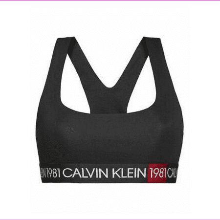 Calvin Klein Women s 1981 Bold Logo Unlined Bralette in Black XS (QF5577)