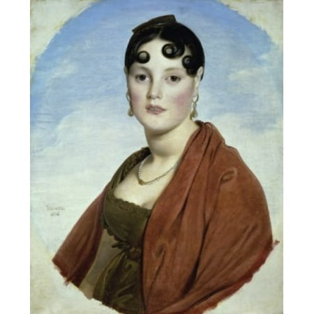 Portrait de Madame Aymon la Belle Zelie 1806 Jean Auguste Dominique Ingres 1780-1867French Oil on Canvas Musee des Beaux Arts Rouen Stretched Canvas - Jean Auguste Dominique Ingres (18 x 24)
