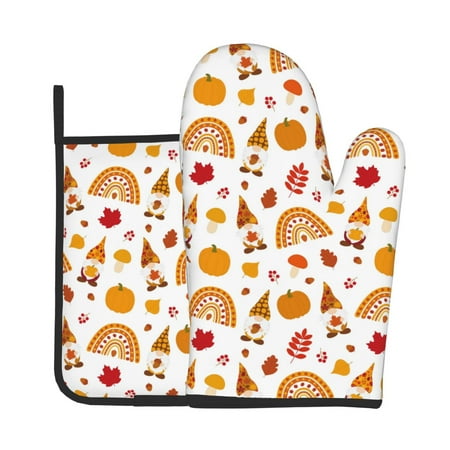 Easygdp Fall Gnomes Harvest Oven Mitts and Pot Holders 2 pcs Set High Heat Resistant Kitchen Oven Glove for Baking and Cooking
Easygdp Fall Gnomes Harvest Oven Mitts and Pot Holders 2 pcs Set High Heat Resistant Kitchen Oven Glove for Baking and Cooking