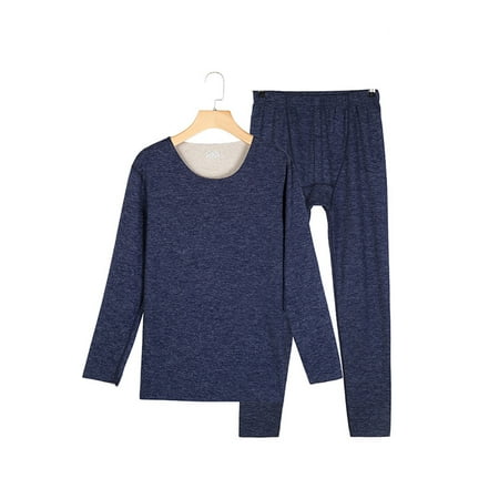 Frontwalk Ladies Warm Solid Color 2Pcs Outfit Round Collar Pajamas Thermal Underwear Men Plain Base Layer Two Pieces Outfits Men Navy Blue 4XL
Frontwalk Ladies Warm Solid Color 2Pcs Outfit Round Collar Pajamas Thermal Underwear Men Plain Base Layer Two Pieces Outfits Men Navy Blue 4XL