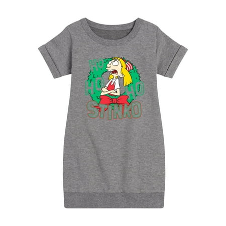 Hey Arnold! - Ho Ho Ho Stinkos - Toddler And Youth Girls Fleece Dress