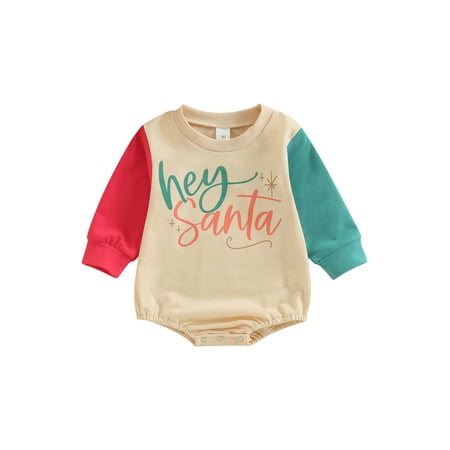 Jkerther Baby Christmas Romper Contrast Color Long Sleeve Round Neck Letter Print Bodysuit
Jkerther Baby Christmas Romper Contrast Color Long Sleeve Round Neck Letter Print Bodysuit