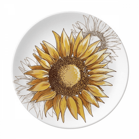 

Sunflower Sunflower Flower Plate Decorative Porcelain Salver Tableware Dinner Dish
