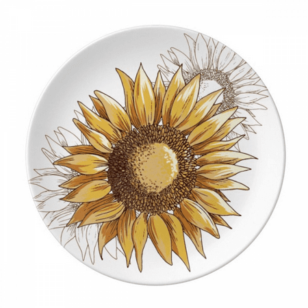 Sunflower Sunflower Flower Plate Decorative Porcelain Salver Tableware Dinner Dish
