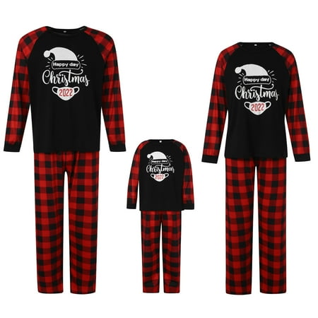 Christmas Family Matching Pajamas Print Long-Sleeve Tops Plaid Pants Matching for Adults Kids
Christmas Family Matching Pajamas Print Long-Sleeve Tops Plaid Pants Matching for Adults Kids