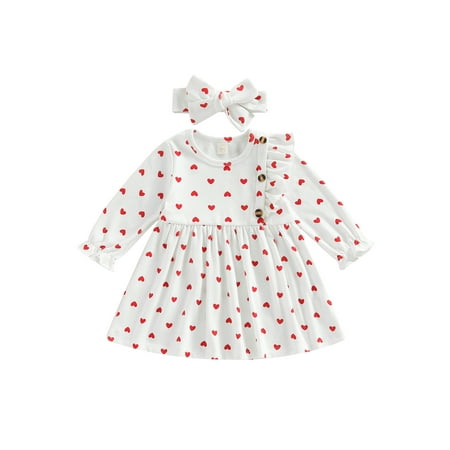 Afunbaby Valentine s Day Kids Toddler Girls Dress Heart Print Long Sleeve Dress Spring Autumn Dress with Headband White 4-5 Years
Afunbaby Valentine s Day Kids Toddler Girls Dress Heart Print Long Sleeve Dress Spring Autumn Dress with Headband White 4-5 Years