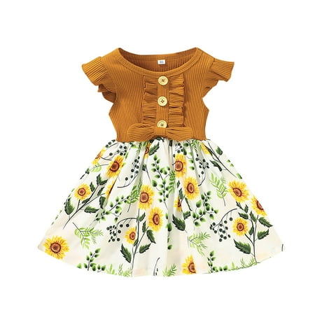EHTMSAK Infant Baby Toddler Child Children Kids Floral Dresses for Girls Ruffle Sundress Summer Short Sleeve Dress Yellow 12M-5Y 90
EHTMSAK Infant Baby Toddler Child Children Kids Floral Dresses for Girls Ruffle Sundress Summer Short Sleeve Dress Yellow 12M-5Y 90