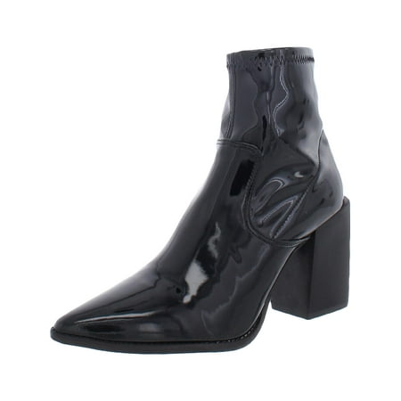 Steve Madden Womens Aroma Faux Patent Pointed Toe Ankle Boots