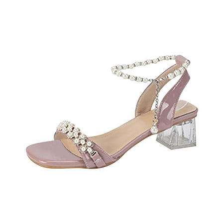 dmqupv Wide Sandals for Women with Arch Support Bohemian Beach Shoes High Heeled Women s & Outdoor Sandals & Slides Sandal Pink 41