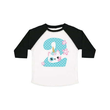 Inktastic Unicorn Kitty 2nd Birthday Gift Toddler Toddler Girl T-Shirt