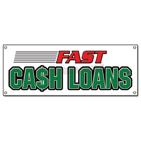 FAST CASH LOANS BANNER SIGN pawn shop signs loan quick payday advance credit