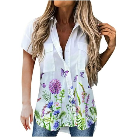 Workout Tops for Women Going Out Tops for Women Fashion Women Lapel Printing Front Button Cardigan Short Sleeve Shirt Tops Coat Western Shirts for Women Clearance Workout Shirts for Women Green M
Workout Tops for Women Going Out Tops for Women Fashion Women Lapel Printing Front Button Cardigan Short Sleeve Shirt Tops Coat Western Shirts for Women Clearance Workout Shirts for Women Green M