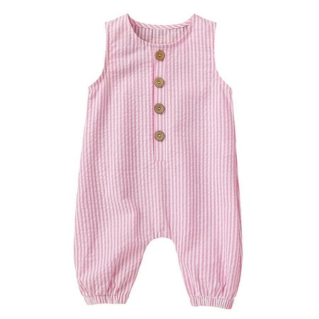 Baby Girl Boy Striped Romper Sleeveless 1 Piece Button Jumpsuits Cotton Linen Pajamas
Baby Girl Boy Striped Romper Sleeveless 1 Piece Button Jumpsuits Cotton Linen Pajamas