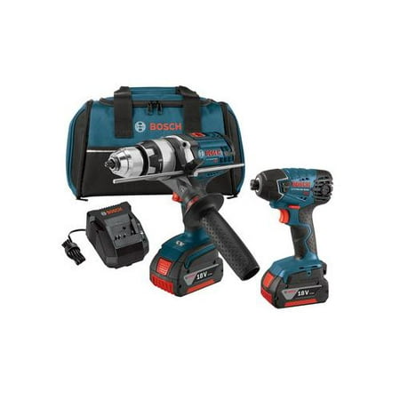 Factory-Reconditioned Bosch CLPK222-181-RT 18V 4.0 Ah Cordless Lithium-Ion Brute Tough Hammer Drill and Hex Impact Drive (Refurbished)