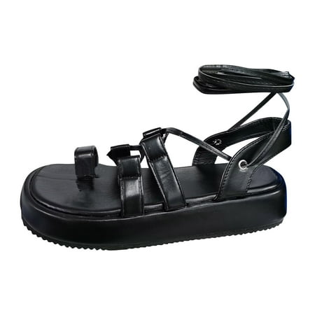 Womens Sandals Womens Shoes Fashion Open Toe Knot Thick Soled Lace Up Roman Sandals Women S Sandals Pu Black 42
Womens Sandals Womens Shoes Fashion Open Toe Knot Thick Soled Lace Up Roman Sandals Women S Sandals Pu Black 42