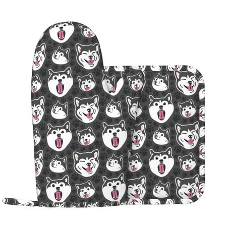 Husky print Oven Mitts and Pot Holders Sets with 1 Non-Slip Left Silicone Oven Mitts and 1 Heatproof Insulated Hot Pads for Kitchen Use in Cooking Baking Grilling
Husky print Oven Mitts and Pot Holders Sets with 1 Non-Slip Left Silicone Oven Mitts and 1 Heatproof Insulated Hot Pads for Kitchen Use in Cooking Baking Grilling