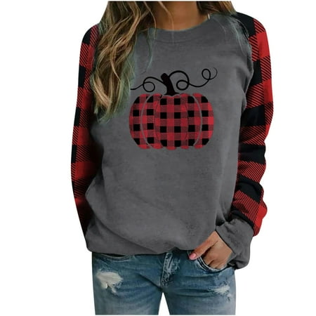 Xmas Shirt for Womens Plaid Pumpkin Ralan Sleeve Sweatshirts Loose Crew Neck Pullover Tops Holiday Blouse
Xmas Shirt for Womens Plaid Pumpkin Ralan Sleeve Sweatshirts Loose Crew Neck Pullover Tops Holiday Blouse
