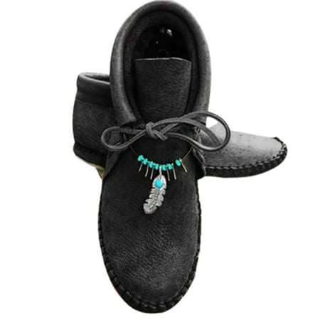 Women s PU Boots with Feather Chain Front Lace-up Flat Boots Vintage Style Easy to Put on Winter Outdoor Supply 41 Black
Women s PU Boots with Feather Chain Front Lace-up Flat Boots Vintage Style Easy to Put on Winter Outdoor Supply 41 Black
