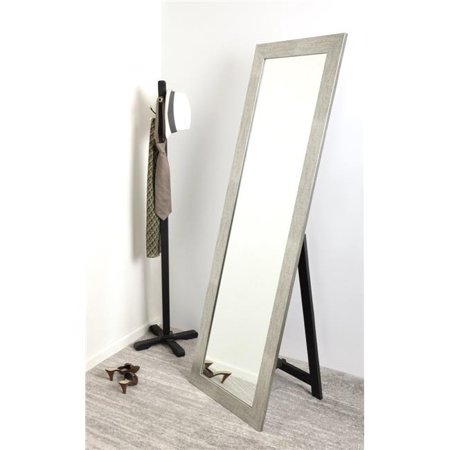 BrandtWorks BM004THINSA 21.5 x 71 in. Freestanding Full Length Mirror, Silver Grain