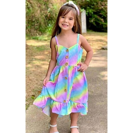 UHUYA Toddler Dress Kids Baby Girls Rainbow Multicolor Button Slip Dress Clothes Multicolor 1-2 Years
UHUYA Toddler Dress Kids Baby Girls Rainbow Multicolor Button Slip Dress Clothes Multicolor 1-2 Years