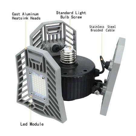 LED Garage Lights 60W Garage Ceiling Lights 6000LM Deformable Garage Lighting As Shown
LED Garage Lights 60W Garage Ceiling Lights 6000LM Deformable Garage Lighting As Shown