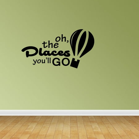 Oh The Places You'll Go Hot Air Balloons Infant Nursery Decor Bedroom Vinyl Decals Stickers PC298