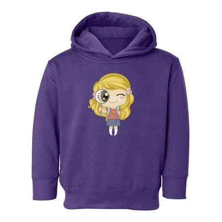 Girl With Magnifying Glass Hoodie Toddler -Image by Shutterstock 2 Toddler