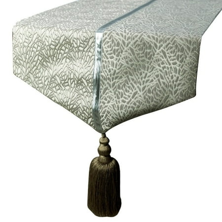 Decorative Silver Table Runner 8 Seater Table Runner (14 x 108 inch) Tassles Table Runner Silk fabric Table Linen Abstract Pattern Modern Style - Silver Fern
Decorative Silver Table Runner 8 Seater Table Runner (14 x 108 inch) Tassles Table Runner Silk fabric Table Linen Abstract Pattern Modern Style - Silver Fern