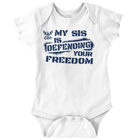 US Navy Sister Defending Freedom Romper Boys or Girls Infant Baby Brisco Brands 12M
US Navy Sister Defending Freedom Romper Boys or Girls Infant Baby Brisco Brands 12M