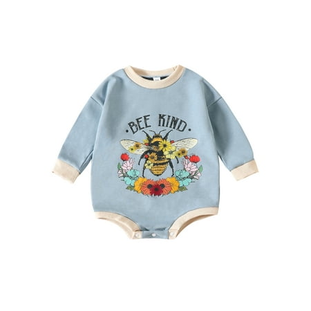 

Capreze Newborn Bodysuit Buttons Jumpsuit Long Sleeve Romper Cute Playsuit One Piece Peacock Blue 90cm