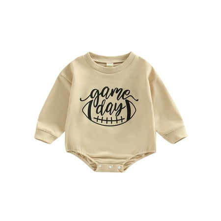 Sunisery Infant Baby Girls Boys Romper Rugby Letter Round Neck Long Sleeve Jumpsuit Autumn Winter Casual Bodysuit Beige 0-3 Months
Sunisery Infant Baby Girls Boys Romper Rugby Letter Round Neck Long Sleeve Jumpsuit Autumn Winter Casual Bodysuit Beige 0-3 Months