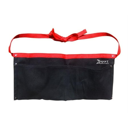 Zenport AG4030 Heavy Duty Black Canvas Double Pocket Apron Pouch