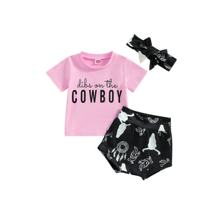 Wassery Western Baby Girl Clothes Outfits 3 6 12 18 Months Infant Girls Shorts Set Letter Print Short Sleeve Crew Neck T-Shirts Cow Head Print Shorts Headband 3Pcs Set
Wassery Western Baby Girl Clothes Outfits 3 6 12 18 Months Infant Girls Shorts Set Letter Print Short Sleeve Crew Neck T-Shirts Cow Head Print Shorts Headband 3Pcs Set