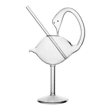 

Xinhuaya Creative Swanshape Shape Cocktail Goblet Glass Personality Goblet Party Bar Drinking Cup Champagne Wine Juice Cup