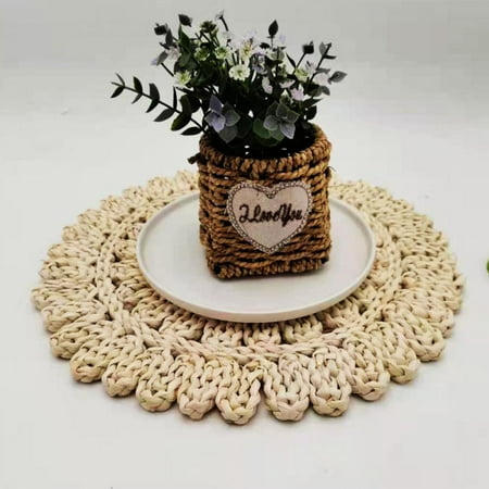 Round Woven Placemats for Dining TableNatural Braided Rattan Tablemat Hollow Wicker Charger Plates for Holiday Christmas Kitchen Table Mat Beige
Round Woven Placemats for Dining TableNatural Braided Rattan Tablemat Hollow Wicker Charger Plates for Holiday Christmas Kitchen Table Mat Beige