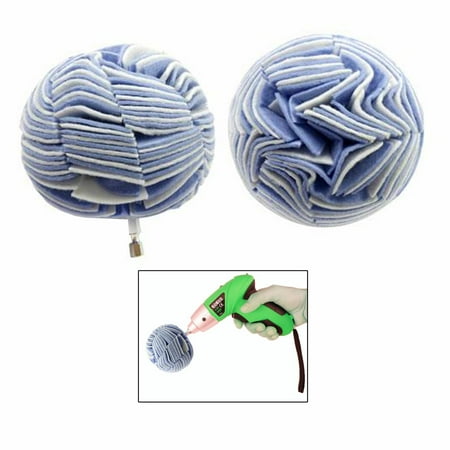 2 Pc 4 Non Woven Buffing Ball Hex Shank Power Drill To High-Speed Polisher Pro