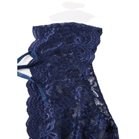 Plain Teddies Plus Size Sexy Lingerie Women s Navy Blue