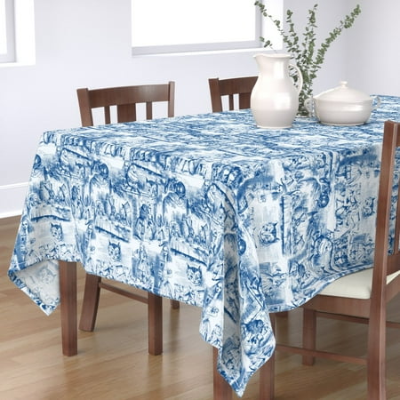 Cotton Sateen Tablecloth 70 x 90 - Curiouser Toile Whimsical White Rabbit Tea Party Blue Glass Print Custom Table Linens by Spoonflower
Cotton Sateen Tablecloth 70 x 90 - Curiouser Toile Whimsical White Rabbit Tea Party Blue Glass Print Custom Table Linens by Spoonflower