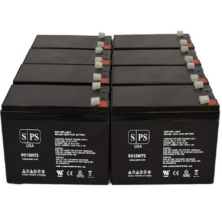 SPS Brand 12V 9Ah Replacement Battery for Exide PowerWare 9125-1500 (Terminal T2) (8 Pack)
